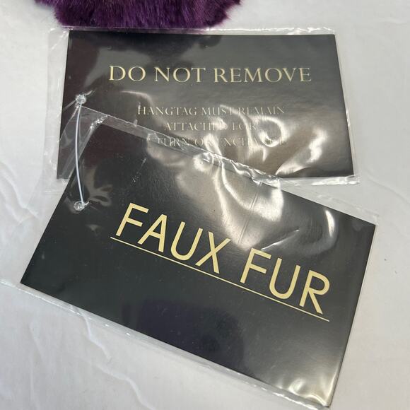 Vintage Timeless Naeem Khan Purple Faux Fur Cloche Hat NWT - Picture 7 of 7